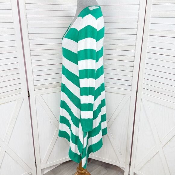 Tommy Bahama Rugby Stripe Knit Shark Bite Tunic Swim Cover Green White Small - Picture 3 of 13